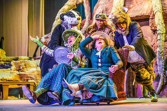 The theatre department's dress rehearsal of the Wind in the Willows in the Snow Drama Theatre.