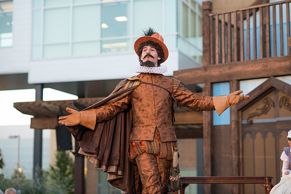 Brigham Young University-Idaho's production of The Shomaker's Holiday performed out in the amphitheatre in front of the McKay Library.
