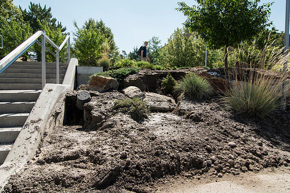 Tuesday, July 15, around 5 pm, a thunderstorm came through Rexburg , Idaho and dumped 1.15 inches (according to the National Weather Service) of rain and hail in less then an hour, All that rain racin