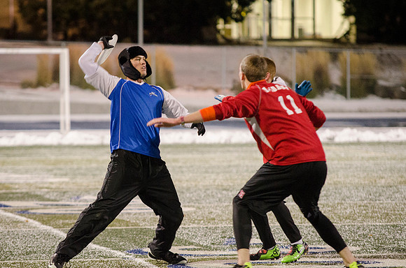 BYU-Idaho students participate in the ultimate frisbee championship game held at the stadium