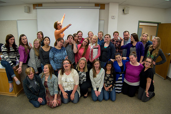 Jillisa Cranmer teaches Early Child Development at Brigham Young University-Idaho. Students also take lead and teach eachother as well.