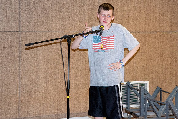 A Fourth of July party at the Hinckley Gym.