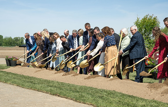 Teton River Temple Groundbreaking ceremony on a beautiful clear morning in North Rexburg, Idaho.