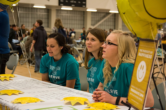 Students do a variety of service activies together with their dates.