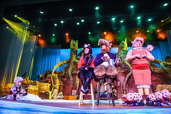 The theatre department's dress rehearsal of the Wind in the Willows in the Snow Drama Theatre.