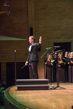 The Brigham Young University-Idaho choirs and ensembles perform in a concert together.