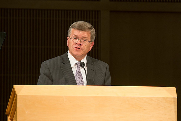 Brother HIcks a faculty member in the Communications Department at BYU-Idaho speaks at devotional in the Taylor Chapel.