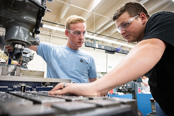 Students working in the metal lab.