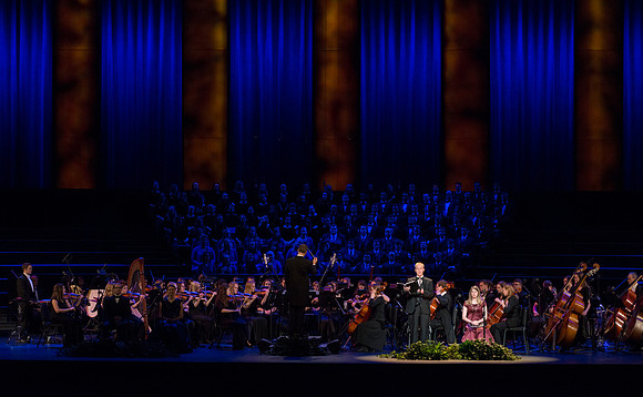 A BYU-Idaho Sacred Music Production performed in the BYU-Idaho Center, conducted by Dallin Hansen and written by Daniel Gawthrop.