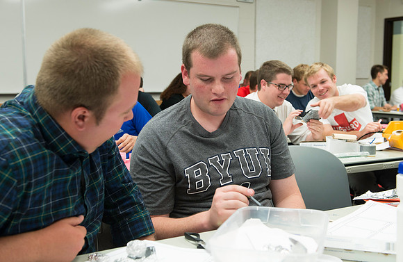 Business Management students learn some creative developement and thinking skills to prepare them for their IBC groups. The class is taught in a group effort by Craig Bell, Drew Eagar and Kent Lundin.