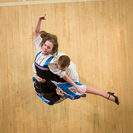 Marketing photos shot from the catwalk in the Hart Gym for their upcoming tour.
