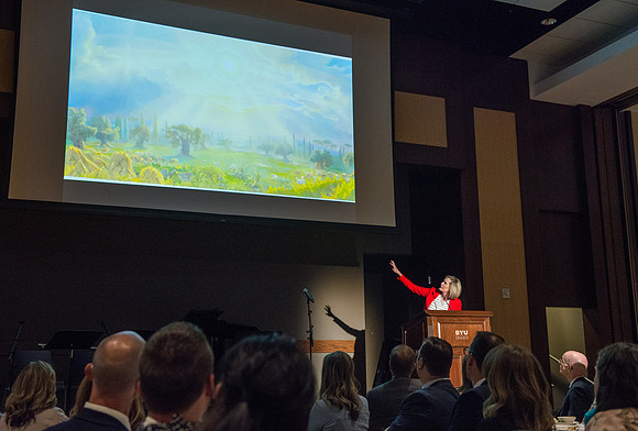 Employees gather for a banquet to kick off a new semester at BYU-Idaho.