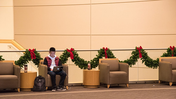 Study break in the BYU-Idaho Center.