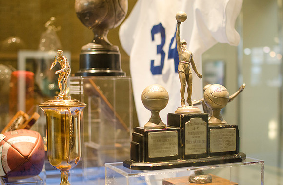 Put in before the end of Fall 2013 Semester, trophy cases are displayed in Legacy Hall to show the Spirit of Ricks.