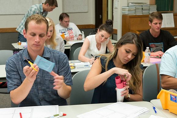 Business Management students learn some creative developement and thinking skills to prepare them for their IBC groups. The class is taught in a group effort by Craig Bell, Drew Eagar and Kent Lundin.