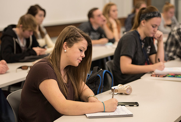 Animal Science majors listen and learn in the classroom.
