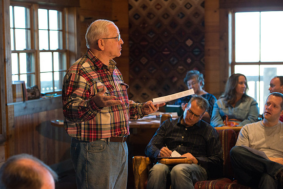 Retreat for teachers at the Sky Mountain Lodge in Victor, Idaho. Key note speaker Scott Samuelson shares his wisdom and insite on how to have a successful teaching experience.
