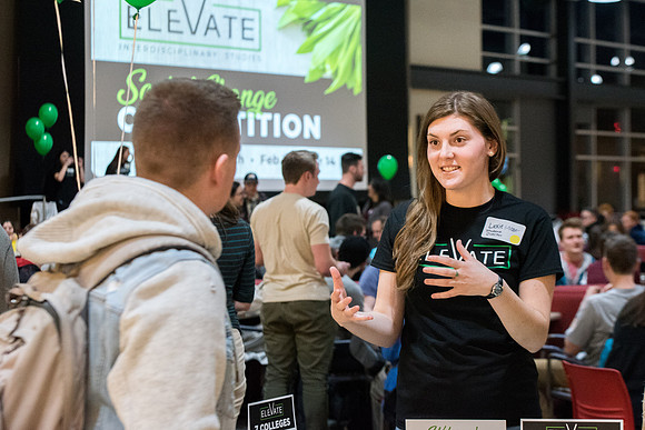 This Social Change Team Competition event is sponsored by the Interdisciplinary Studies council. ELEVATE is a campus wide competition where teams of 5 students (from 3 different colleges) will create