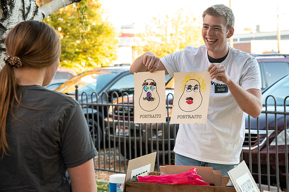 The Rexburg community celebrating the harvest of the potatoes through different activities at the Rexburg Tabernacle.