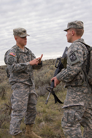 ROTC Cadets go out to the field at Beaver Dick Park to conduct a recon mission.