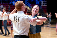 Students perform in a dance competition at the Hart Auditorium.
