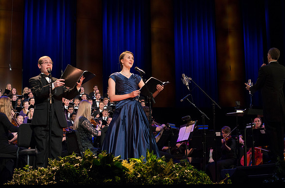 A BYU-Idaho Sacred Music Production performed in the BYU-Idaho Center, conducted by Dallin Hansen and written by Daniel Gawthrop.