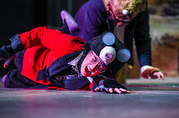 The theatre department's dress rehearsal of the Wind in the Willows in the Snow Drama Theatre.