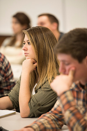 Animal Science majors listen and learn in the classroom.