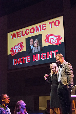 President Gilbert and his wife, Christine host a campus-wide date night for the students and their dates.