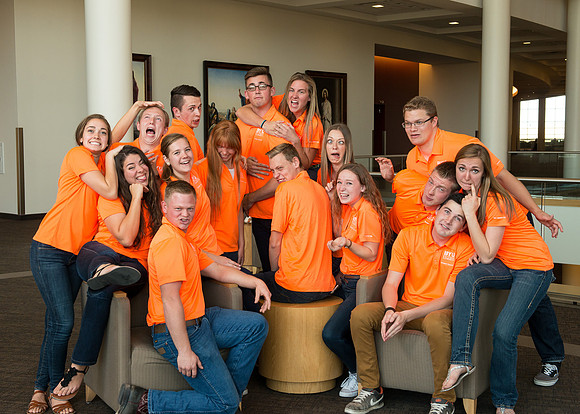 A Student Support group pose together at the I-Center.