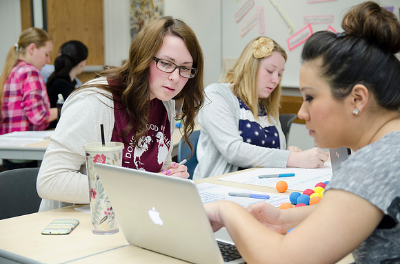 Jeff Pulsipher, of the Teacher Education Falcuty, instructs his Elementary Education Practicum Class.
