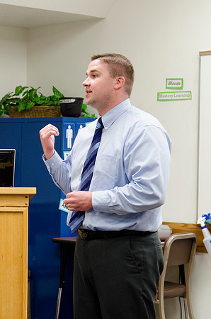 Jeff Pulsipher, of the Teacher Education Falcuty, instructs his Elementary Education Practicum Class.