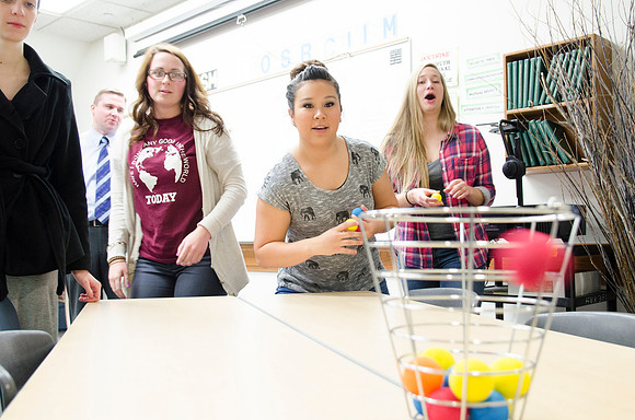 Jeff Pulsipher, of the Teacher Education Falcuty, instructs his Elementary Education Practicum Class.