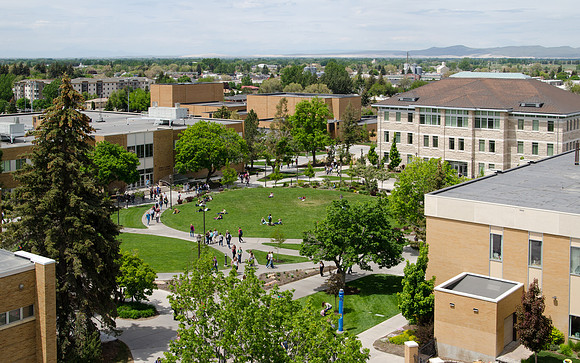 This shot of the Spori Quad was taken from the roof of the Joseph Fielding Smith Building during the spring 2012 semester.