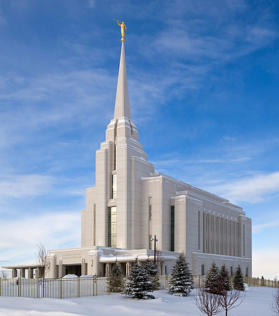 View of the Rexburg temple during winter