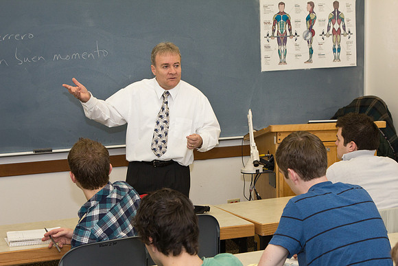 John Ivers teaches students in an international studies class at BYU-Idaho