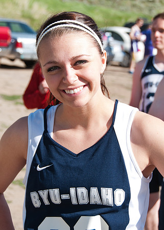 Student athlete smiling before a Cross Country race held in Idaho�s beautiful Green Canyon landscape.