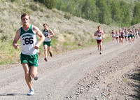 Student Dallin Weeks shown here leading the Green Canyon Cross Country Race.