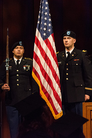 The Colorguard presents the American flag. Photo by Courtney Thomas.