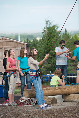 Youth high enjoy the Ropes Course class.