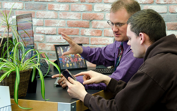 Jeff Dunster mentoring web developer student.