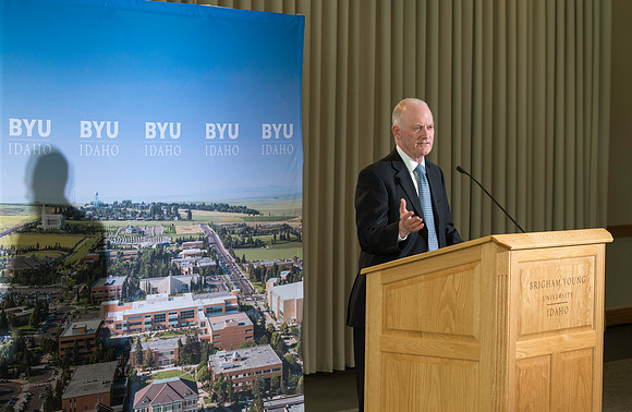 President Kim B. Clark gives a farewell Press Conference answering questions from the press.