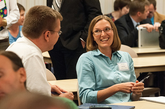 The Faculty Conference held in the Hinckley Building is a forum for academic dialogue. It began with keynote speaker Ann Marie Harmon, then separated into various classes and concluded with various ex