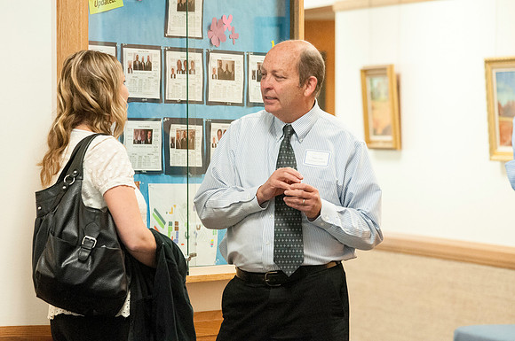 The Faculty Conference held in the Hinckley Building is a forum for academic dialogue. It began with keynote speaker Ann Marie Harmon, then separated into various classes and concluded with various ex