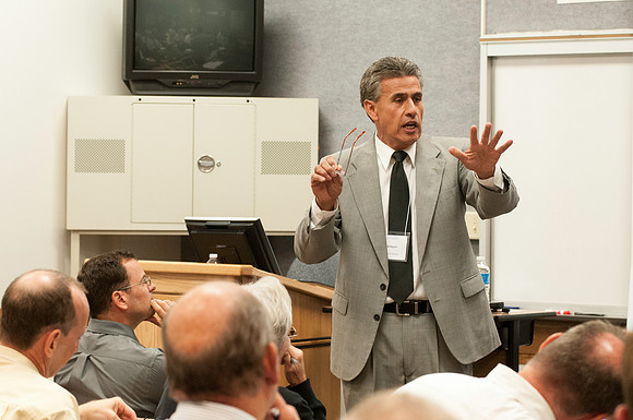 The Faculty Conference held in the Hinckley Building is a forum for academic dialogue. It began with keynote speaker Ann Marie Harmon, then separated into various classes and concluded with various ex
