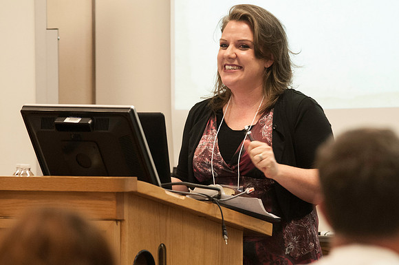 The Faculty Conference held in the Hinckley Building is a forum for academic dialogue. It began with keynote speaker Ann Marie Harmon, then separated into various classes and concluded with various ex