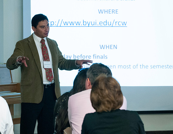The Faculty Conference held in the Hinckley Building is a forum for academic dialogue. It began with keynote speaker Ann Marie Harmon, then separated into various classes and concluded with various ex