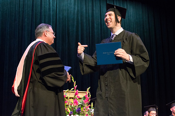 Graduates in Performing and Visual Arts at the convocation ceremony. Photo by Ryan Chase.
