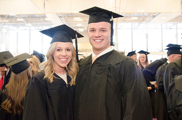 Joey and Margaret Kuettel pose for a picture before Processional begins. Photo by Erik Hill.