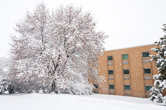 BYU-Idaho campus becomes a Winter Wonderland on graduation day.